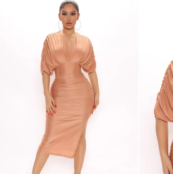 Fashion Nova ruched dress NWT - Picture 5 of 16